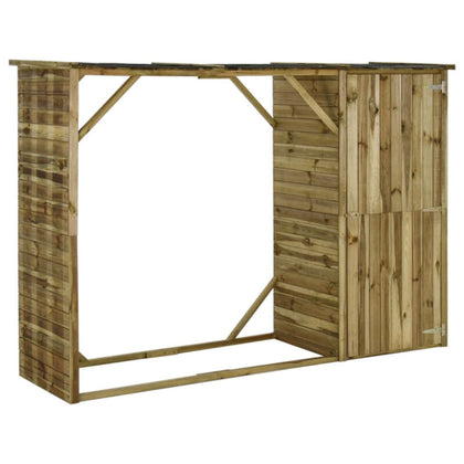 Garden Firewood Tool Storage Shed FSC Pinewood 253x80x170 W1G7