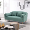 Linen Fabric Armchair 2 Seater Sofa Padded Settee Loveseat Tub Chairs w/ Pillows