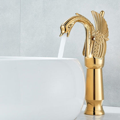 Modern Bathroom Sink Taps Monobloc Basin Mixer Tap Single Hole Faucet Brass Gold