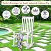 Outdoor Rocking Chair Wooden Frame Porch Chair Garden Balcony Backyard White