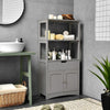 Bathroom Floor Cabinet Wooden Tall Storage Cupboard Freestanding 2 Open Shelves