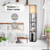 Modern Floor Lamp Freestanding Nightstand Light w/ 3-Tier Shelf & E27 Bulb Base