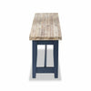 Florence wooden table bench.Navy Blue kitchen dining room bench with wooden seat
