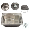 Modern Stainless Steel Kitchen Sink Single Bowl Laundry Catering Topmount Square