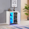 Modern High Gloss Sideboard Storage Cabinet Cupboards Furniture RGB LED Lights