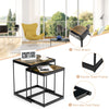 Set of 2 Industrial Coffee Nesting Table Set Stackable Sofa Side Table PC Desk