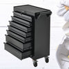 Black Steel Tool Trolley Cabinet with Wheels Workshop Storage Chest Carrier Cart