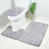 3Pc Non-Slip Bathroom Carpet Set Pedestal Rug+Lid Seat Toilet Cover+Bath Mat Pad