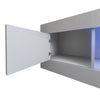 Grey TV Unit Stand Cabinet Matt body High Gloss Drawer & LED Light Cupboard