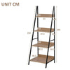 Ladder Shelf Bookcase, Industrial 4 Tier Bookshelf, Storage Rack Shelves