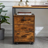 Office Filing Cabinet Mobile Under Desk File Storage Cupboard w/ Drawers Wheels