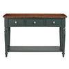 Queensbury Console Table Large Wooden Hall Table with Oak Top - Bottle Green