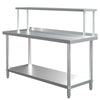 3 4 5 6ft Steel Catering Prep Tables w/ Extra Top Shelf Kitchen Dissecting Bench