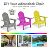 Folding Garden Adirondack Chair Ergonomic Outdoor Patio Sun Lounger W/Cup Holder