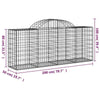 Arched Gabion Baskets 5 pcs 200x50x80/100 Galvanised G6Y2