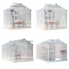 Walk-In Garden Plant Greenhouse Polycarbonate Panels Aluminium Frame &Slide Door