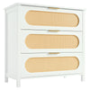 Rattan Chest of Drawers with 3 Drawers Dresser Storage Cabinet Home Bedroom NS