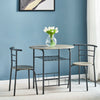 3 Pieces Bar Table Dining Kitchen Table Chair Dining Room Sets w/ Storage Shelf