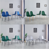 2/4/6pcs Faux Leather Velvet Fabric Dining Chairs Metal Chromed Legs Dining Room