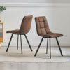 Set of 2 Faux Leather/Suede Dining Chairs Metal Legs Reception Restaurant Chair