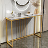 Slim Narrow Hallway Console Table Scratch-proof Marble Long Bar Table Gold Legs