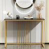 Slim Narrow Hallway Console Table Scratch-proof Marble Long Bar Table Gold Legs