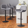 2 x Grey/Brown Bar Stools Swivel Padded Seats High Chairs Technology Cloth