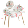Corner Dressing Table Vanity Jewelry Makeup Desk Dresser White Mirror Bedroom