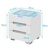 2/3 Drawers LED Bedside Tables Cabinets Wireless Charging Bedroom Furniture