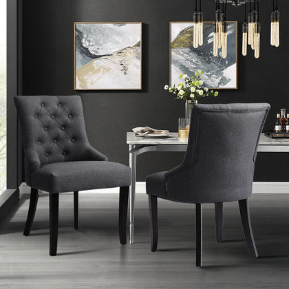 Set of 2 4 Fabric Upholstered Accent Dining Chairs High Back Lounge Cafe Chairs