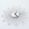 33cm Living Room Diamante Beaded Crystals Jeweled Sunburst Wall Clock Home Decor