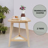 2 Tier Coffee Table Sofa Side End Tea Table with Storage Shelf for Living Room