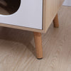 NICEME Wooden Bedside Table with Cat Cave Cat House Bedside Cabinet Nightstand