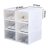 12x White Plastic Shoe Storage Boxes Drawer Stackable Foldable Durable Organiser