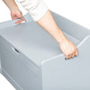 Wooden Storage Chest Bedroom Toy Bedding Organizer Box Entryway Bench Stool Gray