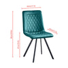 4 Pcs Green Velvet Dining Chairs Padded Seat Metal Legs Dining Room Kitchen Home
