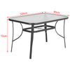 Rectangle Bistro Glass Tables Garden Outdoor Dining Furniture Patio Metal Framed