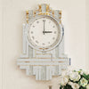 Oversize Silver Mirrored Crystal Wall Clock Glitter Surface Vertical Mount Clock