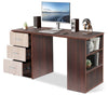 Large Computer Desk With Shelves & Drawers PC Writing Study Table Home Office