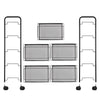 Rolling 5 Tier Storage Rack Metal Shelving Unit Kitchen Bathroom Organizer Cart