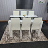 Dining Table Set and 6 4 black white Leather chairs kitchen table set of 4 or 6