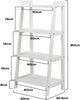 4 Tier Ladder Wooden Shelf Storage Unit Rack Shelving Free Standing Stand