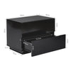 LED Bedside Table Chest of Drawer with 2 Drawers High Gloss with USB Light Black