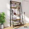Industrial Rustic Clothes Rail Coat & Hat Rack Wooden & Metal Garment Home Shelf