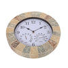 Garden Wall Clock Outdoor Decor Stone Effect Thermometer Humidity Home Bathroom