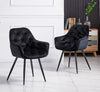 2/4X Dining Chairs Velvet Padded Seat Metal Legs Kitchen Chair Home Office Set