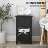 2 x Wood Bedside Tables Night Stand Cabinet Storage Drawer Wicker Baskets UK