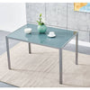 Glass Dining Table and 2 / 4 Grey Chairs Optional Lounge Office Home Furniture