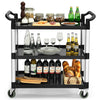 Large Rolling Kitchen Storage Trolley Cart Heavy Duty 3-Tier Service Cart 150KG