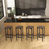 Bar Stools Set of 4 Counter Height Bar Chairs Breakfast Stool with Footrest